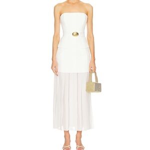 Reagan Strapless Minidress with Pleated Skirt